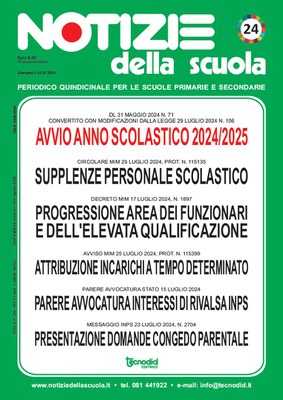 Notizie della scuola n. 24 del 16/31 agosto 2024